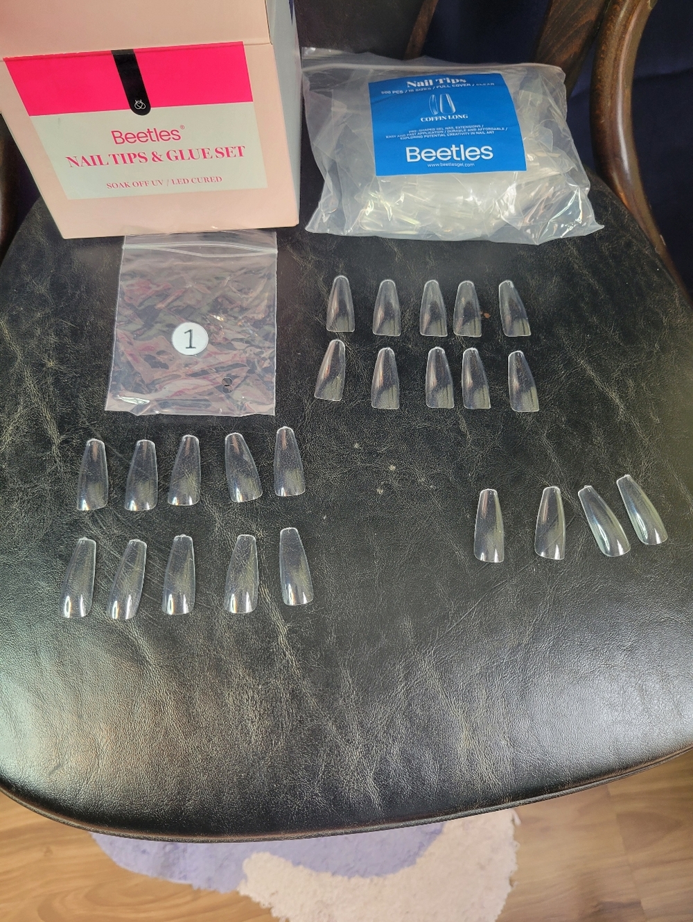 Beetles Clear Press-On Nail Tips - 10-Size Set, READ DESCRIPTION - Picture 5 of 8